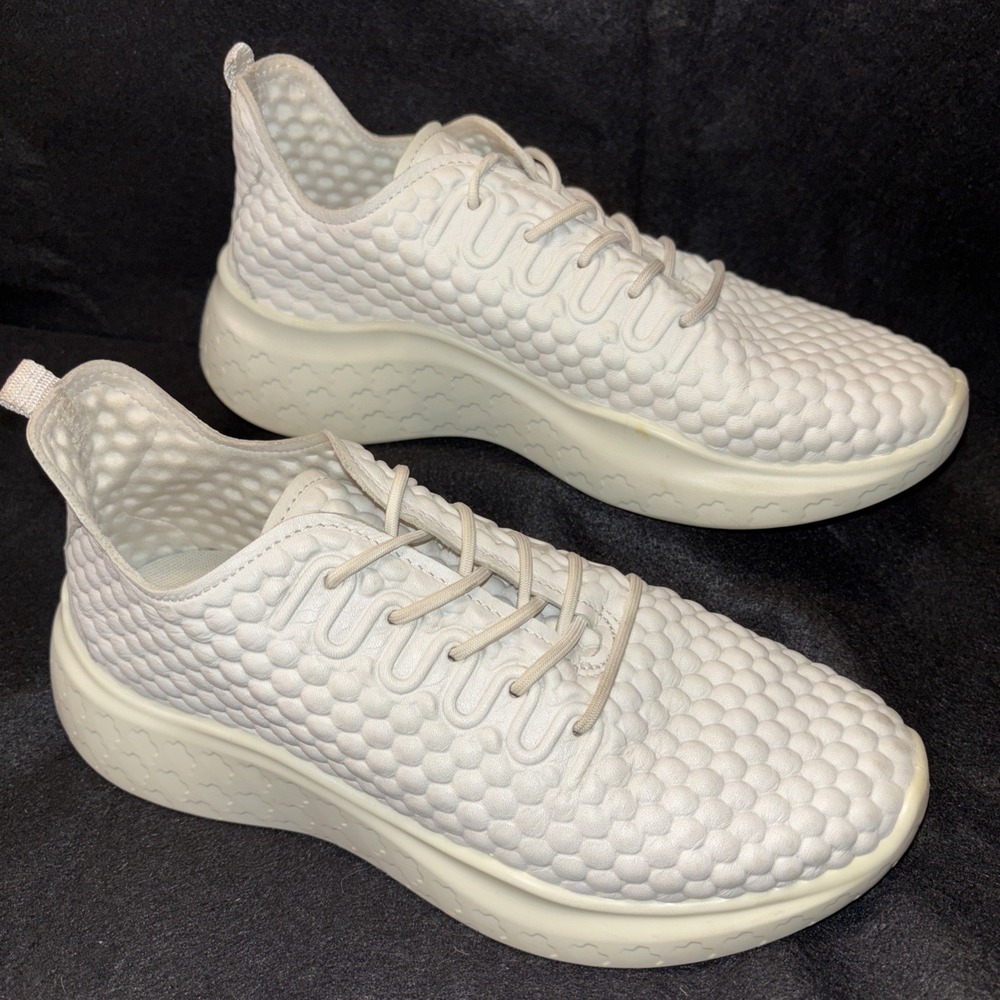 Ecco Womens Therap Sneakers 6-6.5 White Comfort‎ Texture Lace-Up Athletic Shoes